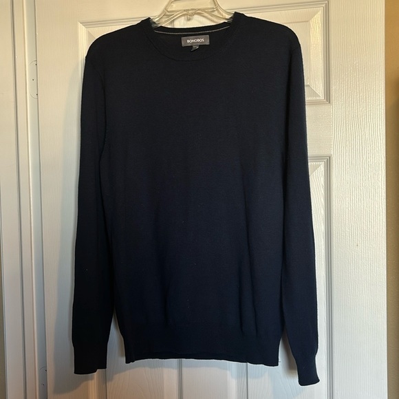 Bonobos men’s blue 100% merino wool crew neck sweater size medium - Picture 1 of 8